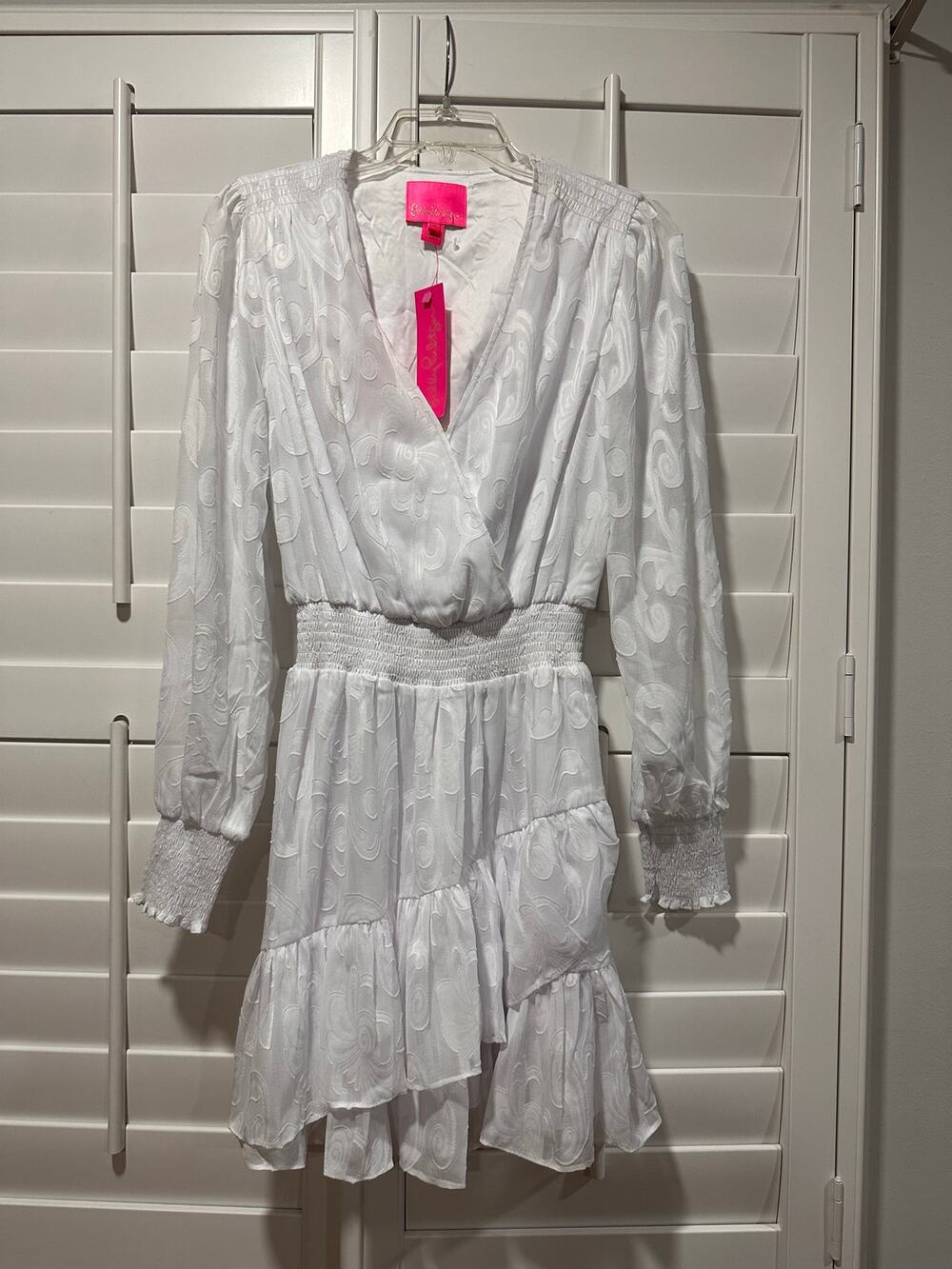 Lilly Pulitzer Cristiana Dress Long Sleeve Size 4 NWT White Bridal Beach Wedding